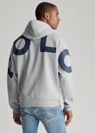 Sudaderas Con Capucha Polo Ralph Lauren Hombre Grises - Logo Double-Knit - OKFZH2509